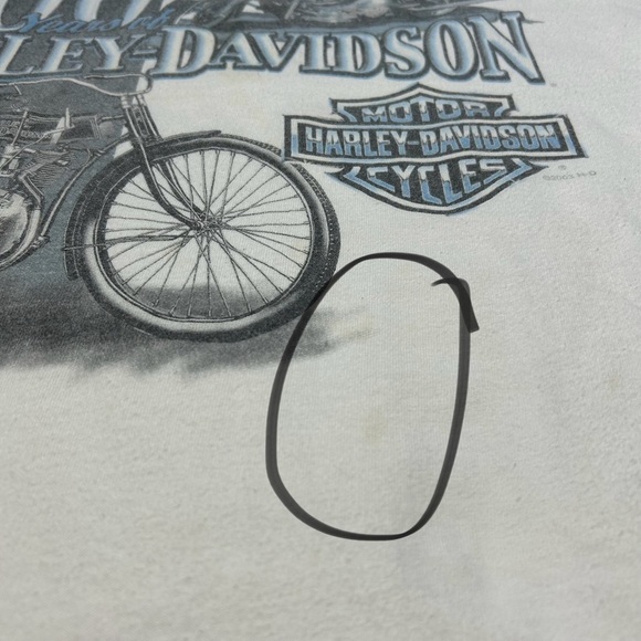 Harley Davidson Shirt Mens Large 100 Years of Harley Bicycle Motorcycle Y2K - Picture 8 of 11